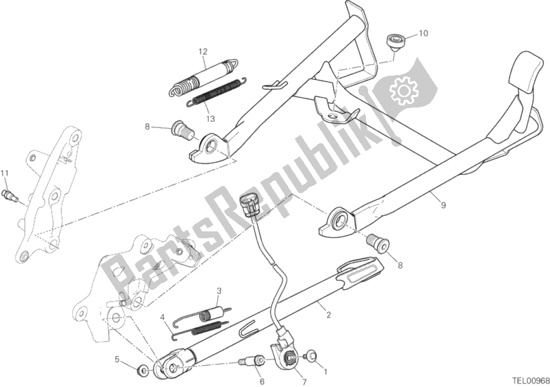 Tutte le parti per il Cavalletto Laterale del Ducati Multistrada 1200 Enduro Touring 2017